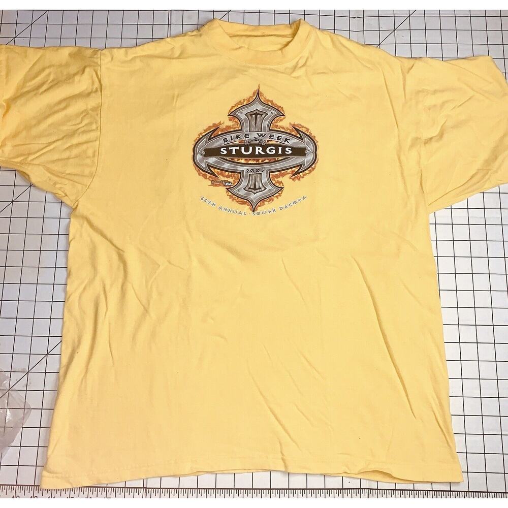 Sturgis 2005 65th Anniversary Motorcycle Rally Double Sided Graphic T-Shirt XL